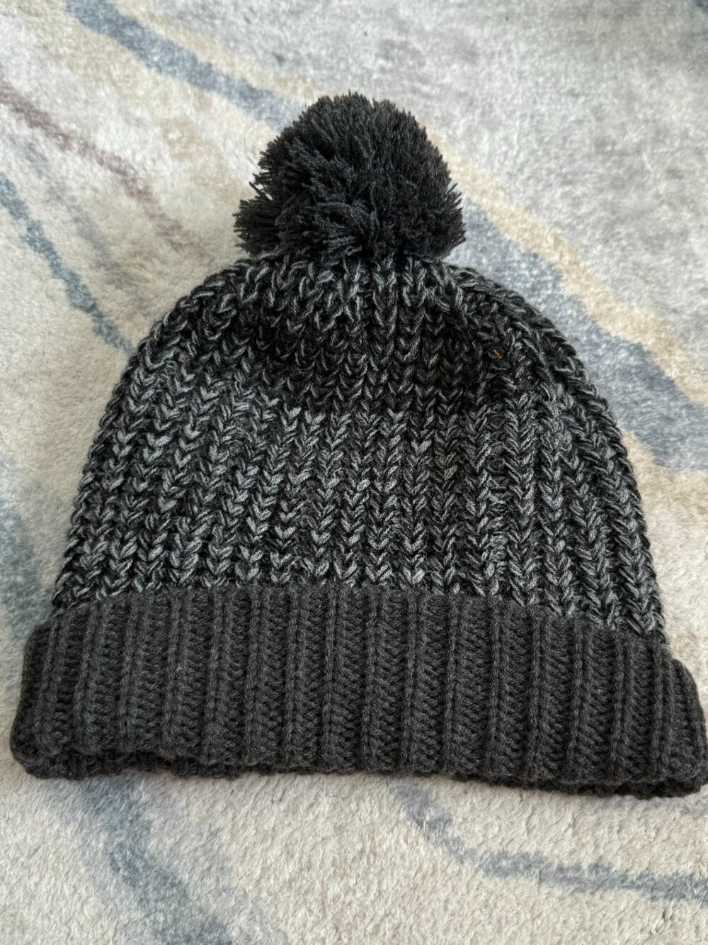 Levis Gray Fleece Lined Beanie Cap Hat Cable Knit One Size